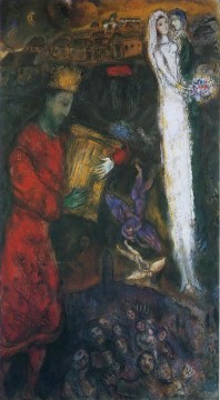 david Tableau Peinture - Le roi David contemporain de Marc Chagall